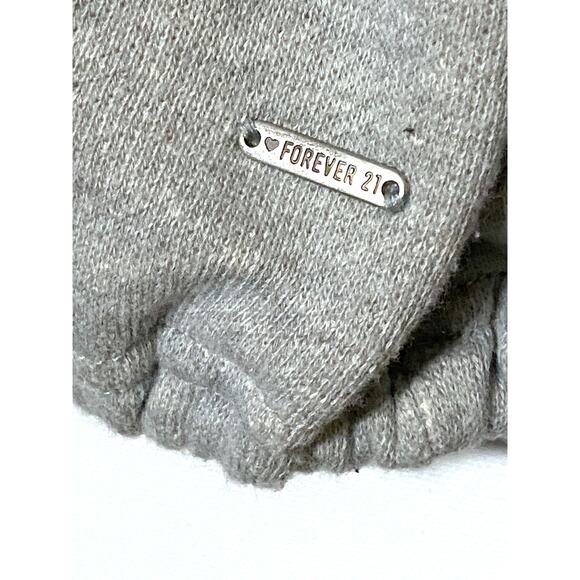 Forever 21 Gray Crop Top Pullover Sweater Drawstring Adjustable Waist Womens S - Picture 5 of 7